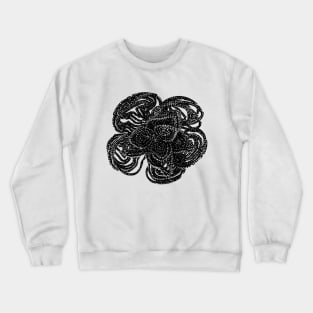 Striking black and white beaded floral design Crewneck Sweatshirt